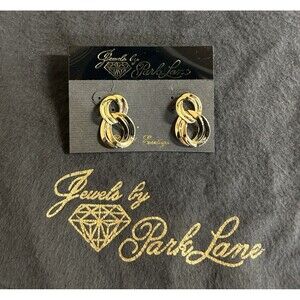 Vintage Park Lane Double Chain Gold Tone Dangle Pierced Earrings J189